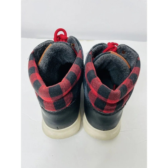 Cole Haan Zerogrand Hiker Boots 7B w09540 Waterproof Flannel Black Red Mid Top - Picture 6 of 10